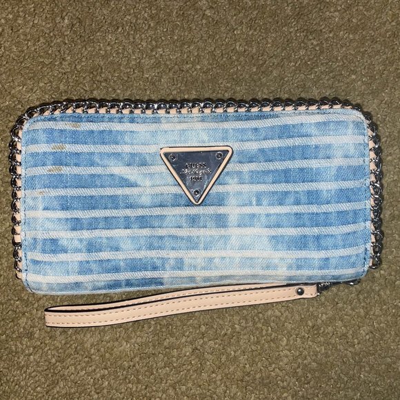 Guess Blue and Tan Wallet - Picture 1 of 4